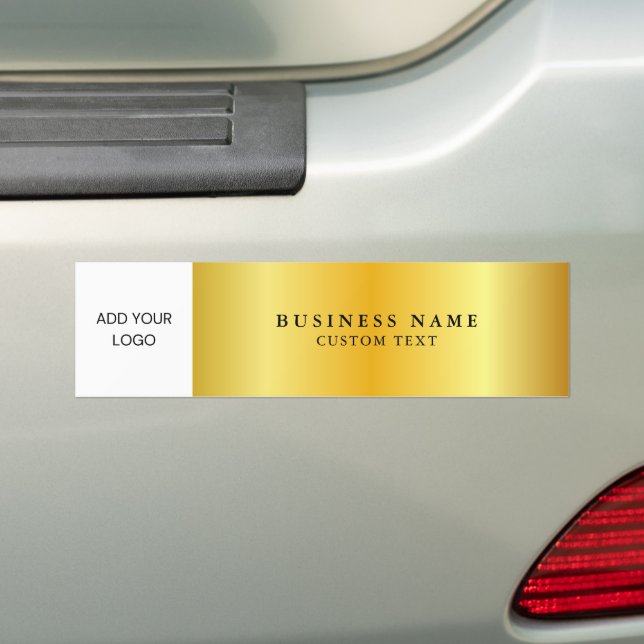 Business Logo Promotional Gold Gradient Bumper Sticker (On Car)