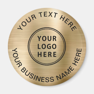 Business Logo Promotional Gold Magnet