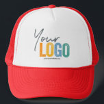 Business Logo Promotional Item Boss Customer Gift Trucker Hat<br><div class="desc">Easily personalise this high quality promotional hat with your own company logo and custom text. Simply delete the text if you just need a logo. No minimum and no set up fee! Available in many colours. Logo Hats are an easy and effective way to create and increase your brand awareness...</div>