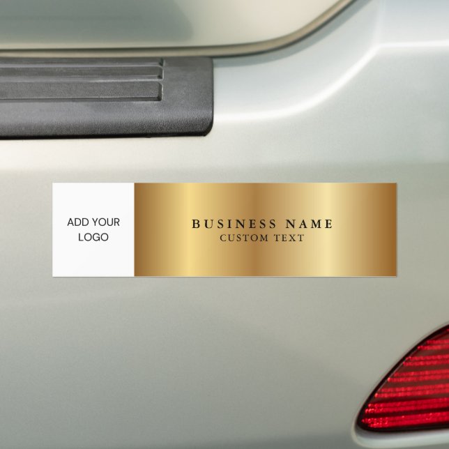 Business Logo Promotional Metallic Gold Bumper Sticker (On Car)