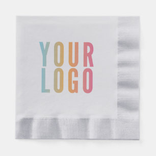 Business Logo Promotional Silver Napkin
