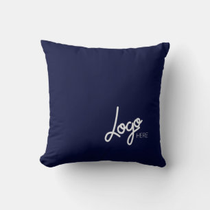 Business Logo Promotional Solid Colour Navy Blue Cushion