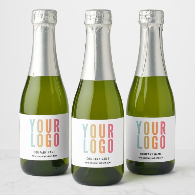 Business Logo Promotional White Sparkling Wine Label (Bottles)