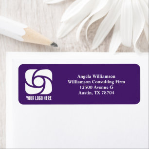 Business Logo Purple Company Return Address