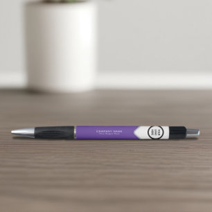 Business Logo Purple Promotional Branding Pen