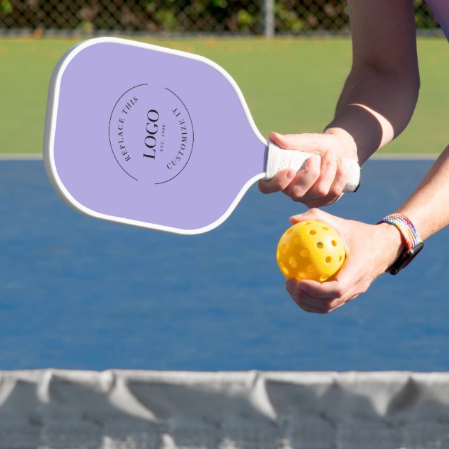 Business logo Purple Promotional Custom  Pickleball Paddle (Insitu)
