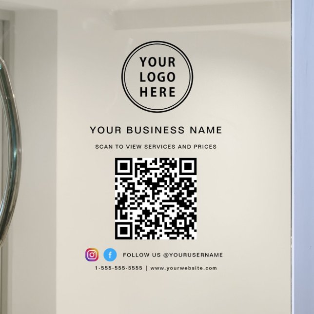 Business Logo QR Code (Business Logo QR Code Window Cling)