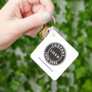 Business Logo QR Code and Company Employees Key Ring