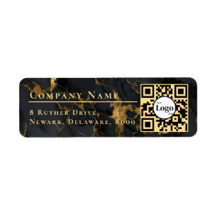 Business Logo Qr Code Black Agate Return Address