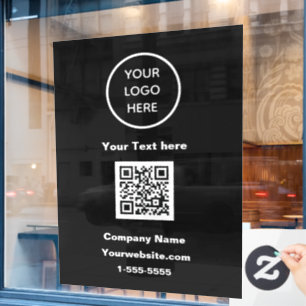 Business Logo QR Code Black Modern Promotional
