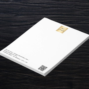 Business logo QR code brand colour Notepad