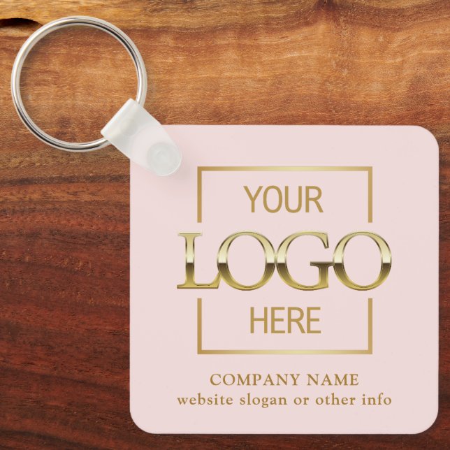 Business Logo & QR Code Branded Promotional  Key Ring (Front)