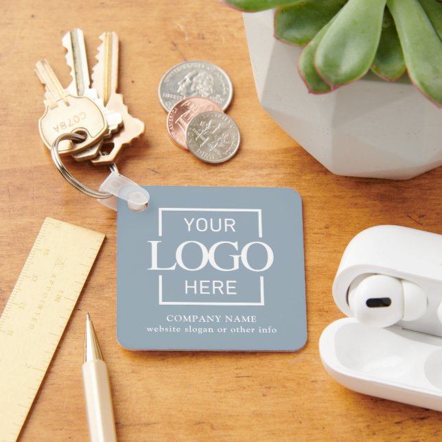 Business Logo & QR Code Branded Promotional  Key Ring (Desk)