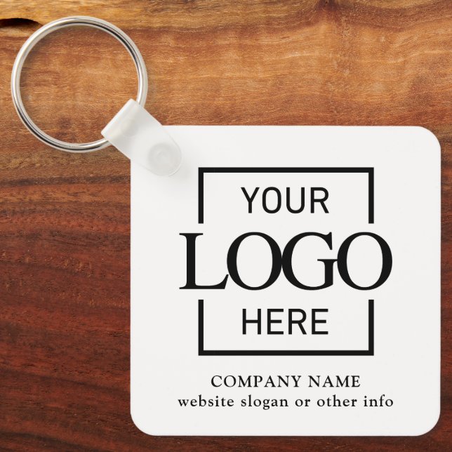 Business Logo & QR Code Branded Promotional  Key Ring (Front)