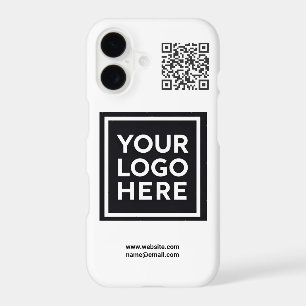 Business Logo QR Code Branding white