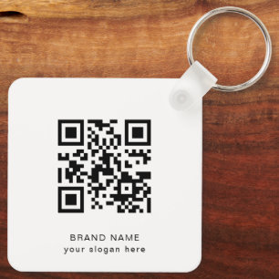 Business Logo QR Code Company  Simple Chic Key Ring