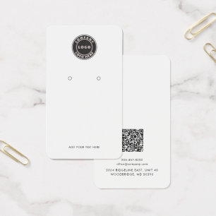 Business Logo QR Code Earring Custom Display Card
