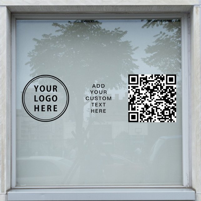 Business Logo QR Code Horizontal (Business Logo QR Code Horizontal Window Cling)