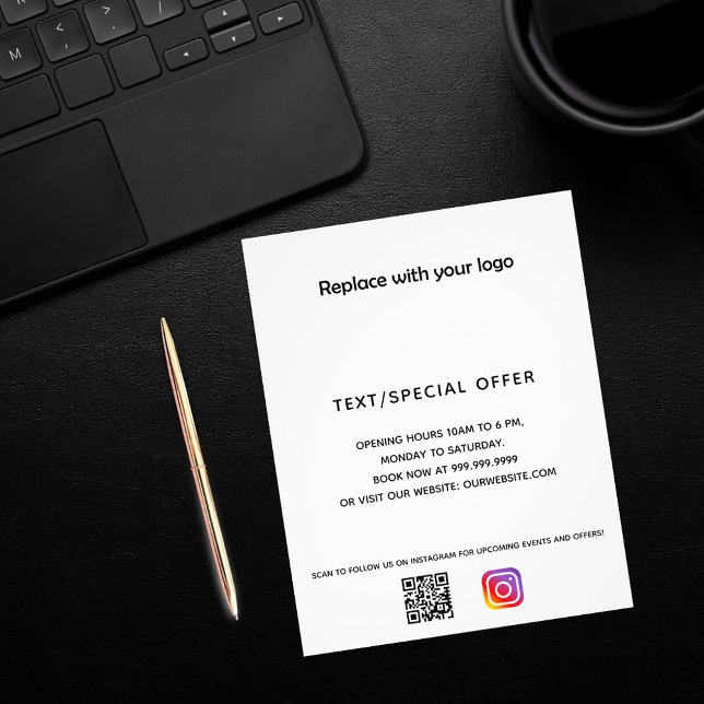Business logo qr code instagram promotion flyer (Creator Uploaded)