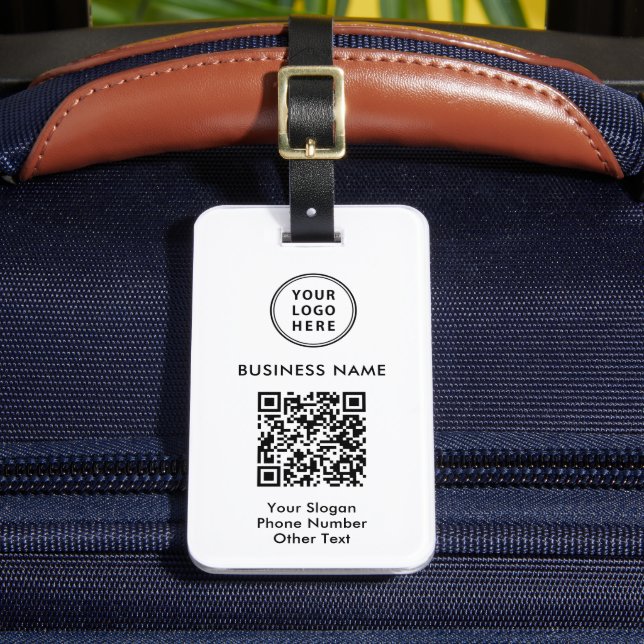 Business Logo QR Code Luggage Tag (Front Insitu 2)