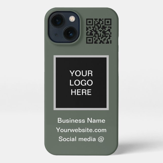 Business Logo QR Code Marketing Company iPhone Case (Back)