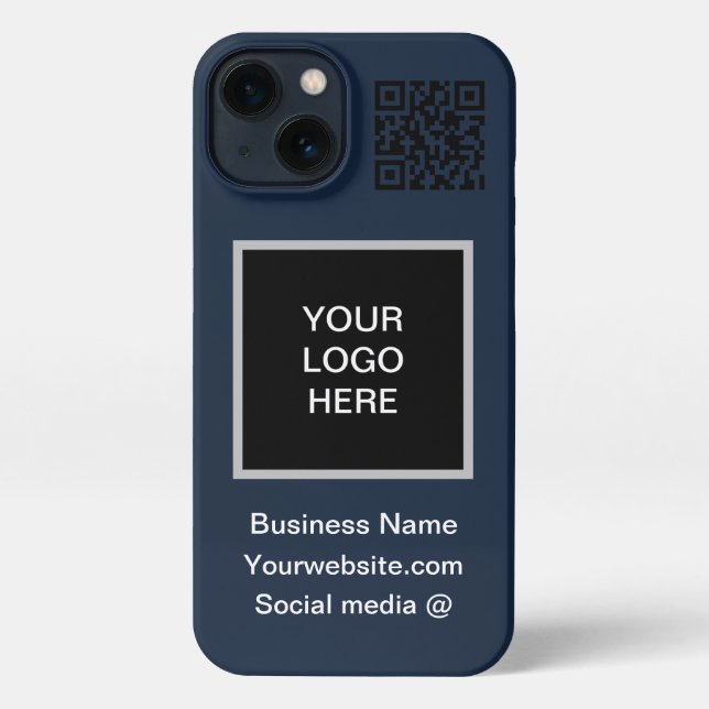 Business Logo QR Code Marketing Company iPhone Case (Back)