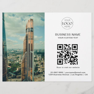 Business Logo QR Code Marketing Modern Photo Flyer