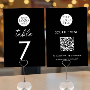 Business Logo QR Code Menu Modern Minimalist Table Number