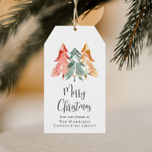 Business Logo QR Code Merry Christmas Holiday Gift Tags