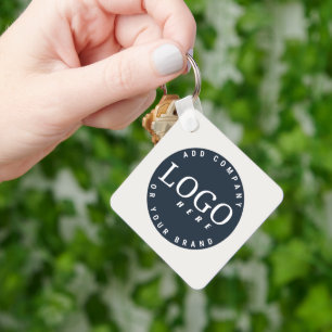 Business Logo QR Code Modern Employees  Key Ring