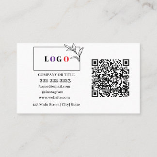 Business Logo QR Code Modern Professional  Business Card