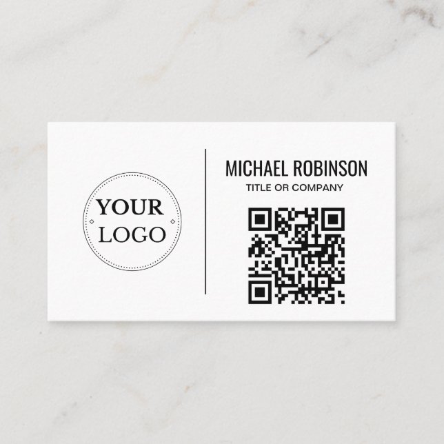  Business Logo QR Code Modern Professional  Business Card (Front)