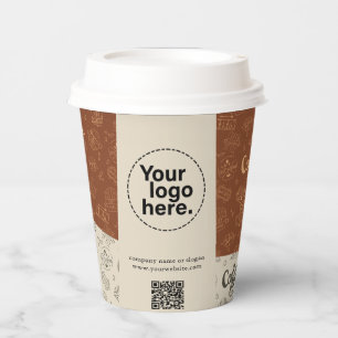 Business Logo QR Code Modern Professional Coffee Paper Cups