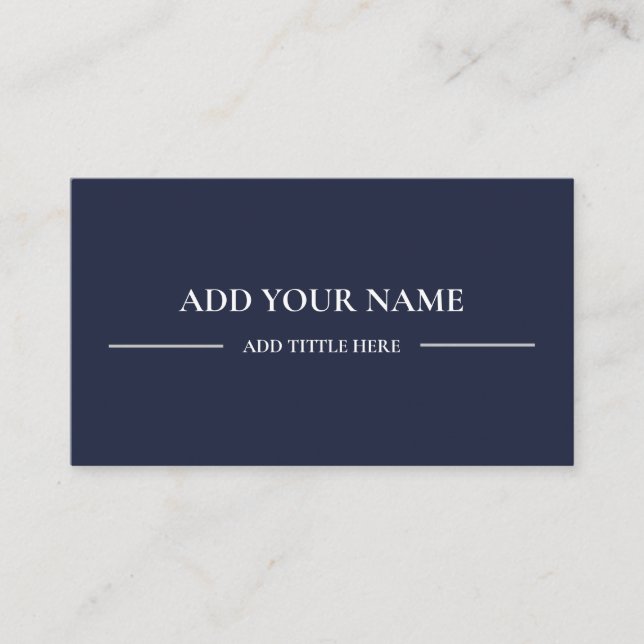 Business Logo QR Code | Navy Modern Professional Card (Front)