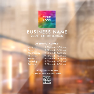 Business Logo QR Code Opening Hours Template