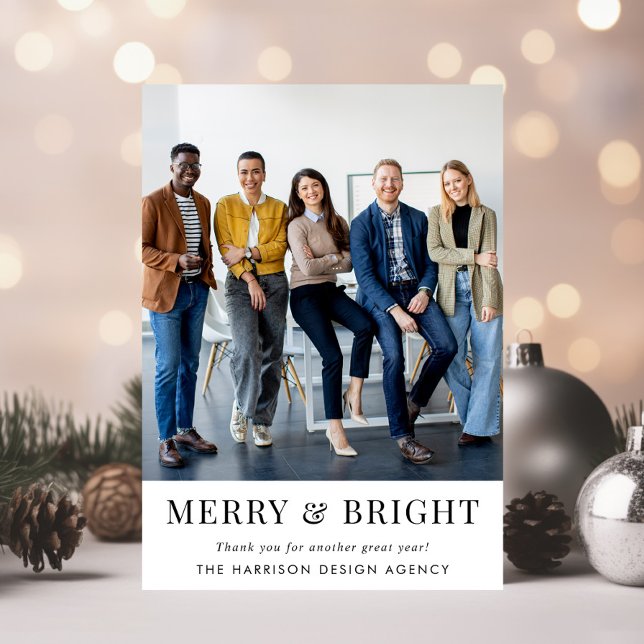 Business Logo QR Code Photo Corporate Christmas Holiday Card (Spread the joy of the season and strengthen business relationships with our photo holiday card)