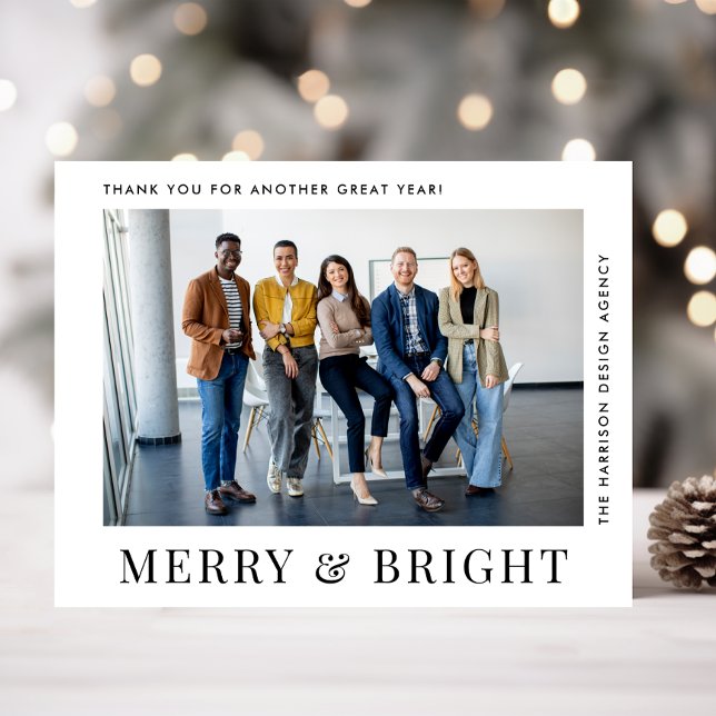 Business Logo QR Code Photo Corporate Christmas Holiday Card (Spread the joy of the season and strengthen business relationships with our photo holiday card)