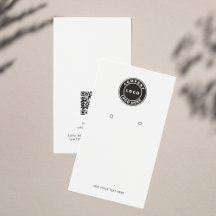 Business Logo QR Code Plain Earring Display Card