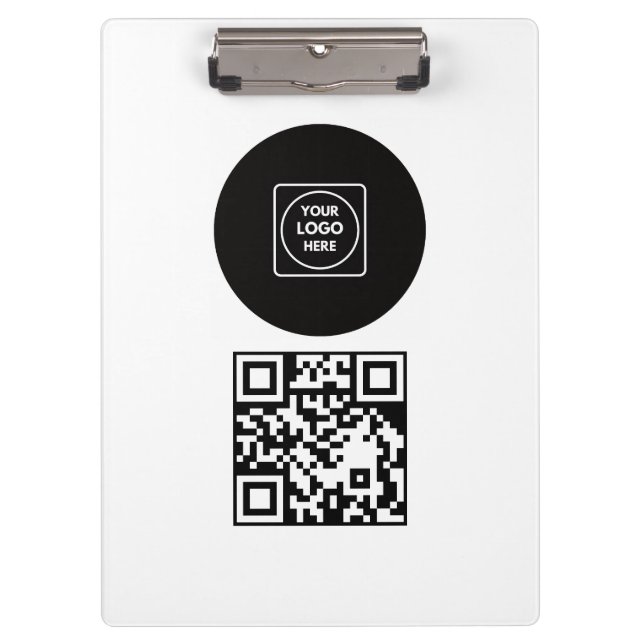 Business Logo QR Code Promo clipboard (Front)