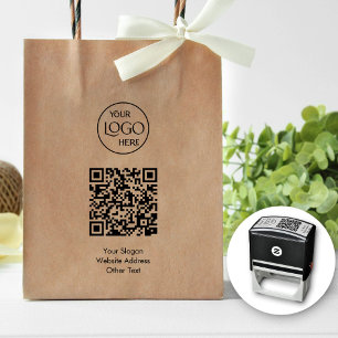 Business Logo QR Code Promotional Modern Self-inking Stamp