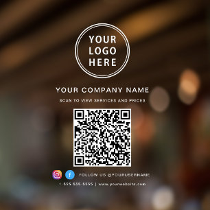 Business Logo QR Code Social Media White