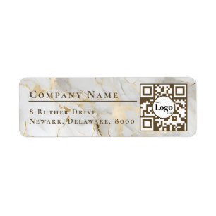 Business Logo Qr Code White Agate Return Address