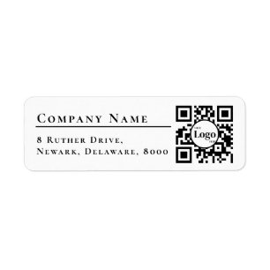 Business Logo Qr Code white Return Address