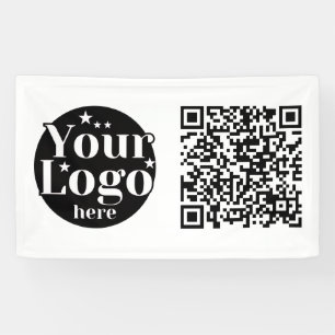 Business Logo & QR Modern Minimalist Branding Sign