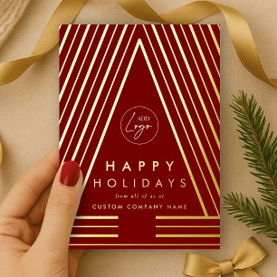 Business Logo Red & Gold Geometric Christmas