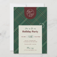 Business Logo Red Plaid Christmas Staff Party