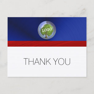 Business Logo Red White Blue Thank You Postcard