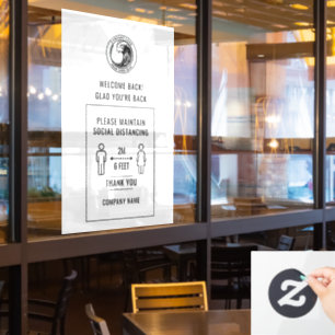 Business Logo Reopening Social Distancing Notice