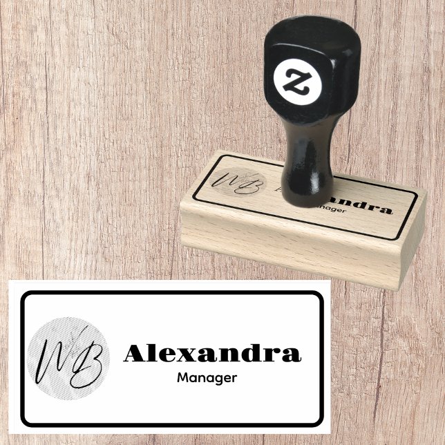 Business Logo Restaurant Manager Personalised Rubber Stamp (Creator Uploaded)