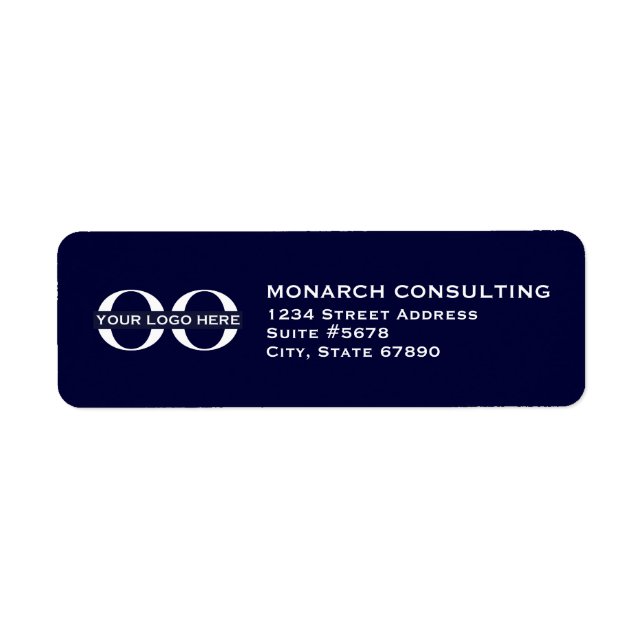 Business Logo Return Address Navy Blue (Front)